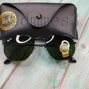 👸Ray-Ban 3548 51mm Dark green lens with black frame Sunglasses